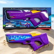 LED Water Gun Toy for Adults, Automatic Electric Water Blaster with Long Range, Battery Powered Summer Pool Toy, Outdoor Beach Sprayer