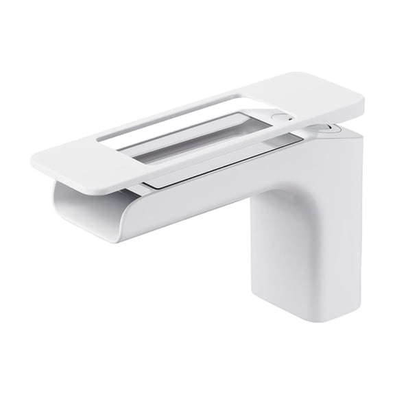 LED Waterfall Basin Faucet with Digital Display, 3-Color Temp Light Tap