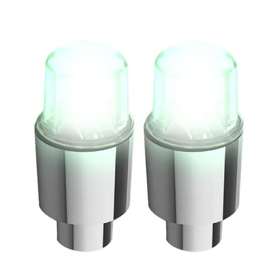 LED Wheel Valve Stem Lights, White Alloy, 4.3cm, 2 Pack, Multi Color