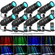 LED White Spot Light Led Pin Spot, Manual Focus, With Remote for DJ Disco Club Party Wedding Stage Effect LightingM,8pcs