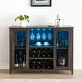 thumbnail image 1 of LED Wine Bar Cabinet, 47.2"W Home Coffee Cabinet with Wine and Glass Rack, Kitchen Buffet Sideboard with Storage, Liquor Cabinet for Bar, Dining Room, Kitchen, 1 of 9