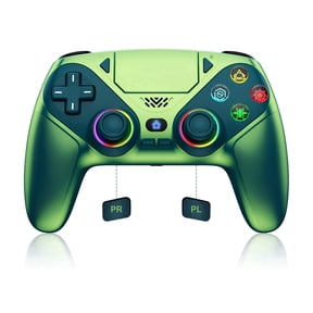 LED Wireless Controller for P5, Compatible with P5 Pro/Slim/PC, Dual Vibration, Macro/Turbo Function, 3.5mm Audio Jack, 6-Axis Motion Controller Gamepad with Speaker&RGB(Chroma Teal)