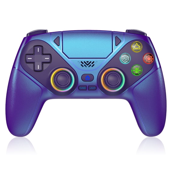 LED Wireless Controller for P5, Compatible with P5 Pro/Slim/PC, Dual Vibration, Macro/Turbo Function, 3.5mm Audio Jack, 6-Axis Motion Controller Gamepad with Speaker&RGBChroma Indigo)