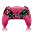 thumbnail image 1 of LED Wireless Controller for P5, Compatible with P5 Pro/Slim/PC, Dual Vibration, Macro/Turbo Function, 3.5mm Audio Jack, 6-Axis Motion Controller Gamepad with Speaker（Red））, 1 of 8