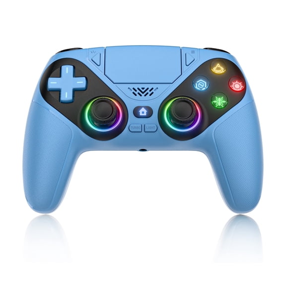 LED Wireless Controller for P5, Compatible with P5 Pro/Slim/PC, Dual Vibration, Macro/Turbo Function, 3.5mm Audio Jack, 6-Axis Motion Controller Gamepad with Speaker