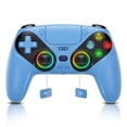 thumbnail image 1 of LED Wireless Controller for P5, Compatible with P5 Pro/Slim/PC, Dual Vibration, Macro/Turbo Function, 3.5mm Audio Jack, 6-Axis Motion Controller Gamepad with Speaker, 1 of 8