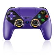 LED Wireless Controller for P5 PC, Bluetooth Controller with Turbo, Macro, Dynamic Vibration, 6-Axis Motion Control, 3.5mm Audio Jack, 1000mAh Battery, Speaker - Blue