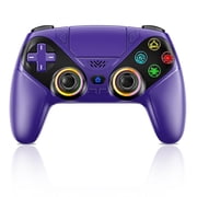 LED Wireless Controller for P5 PC, Bluetooth Controller with Turbo, Macro, Dynamic Vibration, 6-Axis Motion Control, 3.5mm Audio Jack, 1000mAh Battery, Speaker - Blue