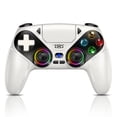 thumbnail image 1 of LED Wireless Controller for PS5, Compatible with PS5 Pro/Slim/PC, Dual Vibration, Macro/Turbo Function, 3.5mm Audio Jack, 6-Axis Motion Contro Gamepad with Speaker, 1 of 8