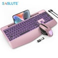 LED Wireless Keyboard and Mouse, Backlits, Wrist Rest, Jiggler Mouse