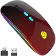LED Wireless Mouse, Bluetooth Mouse &2.4GHz Instant Connection