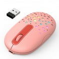 thumbnail image 1 of LED Wireless Mouse,Color Changing Mouse with Honeycomb Shell,Rechargeable Slim Cordless Mice,Silent Click and USB Receiver for Laptop Computer Deep Pink, 1 of 7