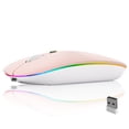 thumbnail image 1 of SANPTENT LED Wireless Mouse, Slim Rechargeable Silent Mouse, 2.4G Portable USB Optical Computer Mice with USB Receiver - Pink, 1 of 7