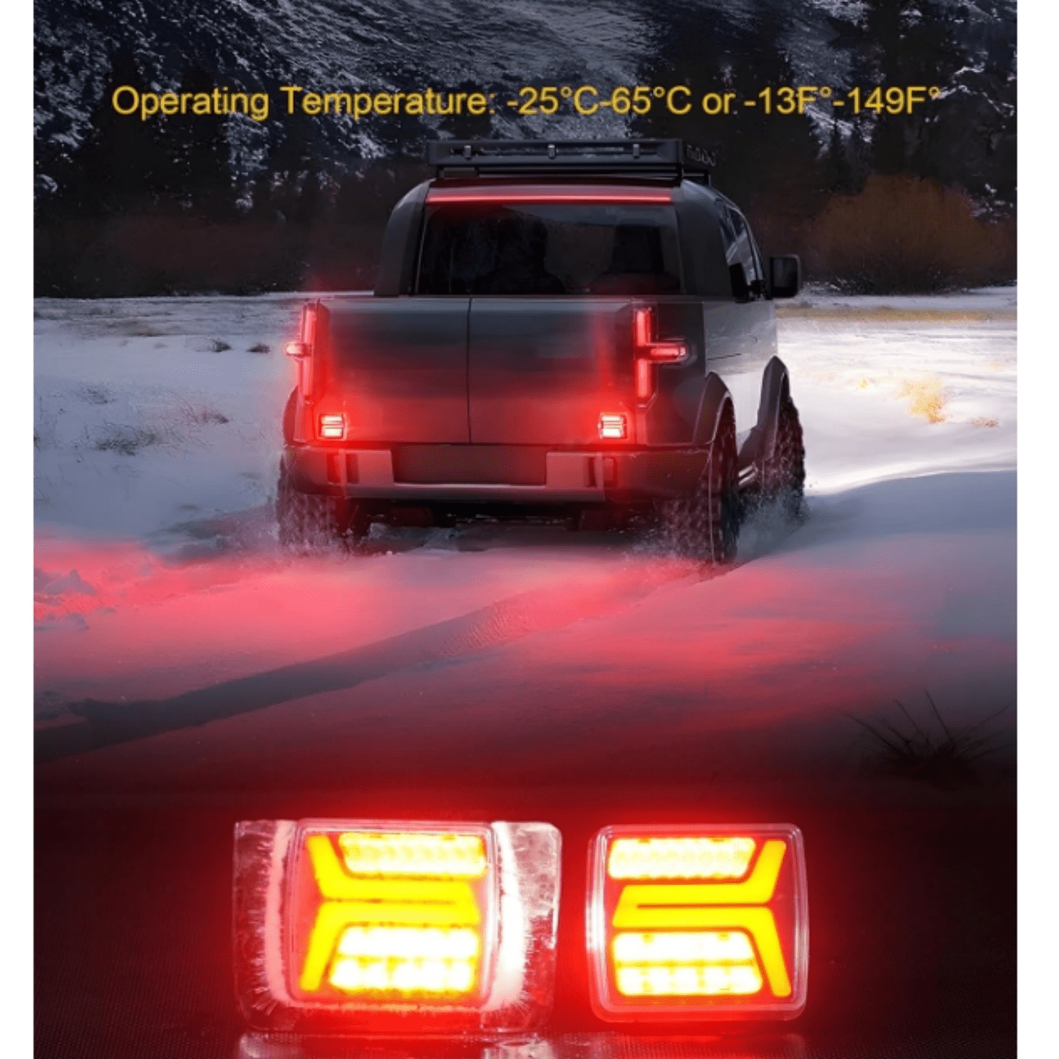 LED Wireless Trailer Lights Kit Magnetic Towing Tail Lights 58LED Universal Stop Turn Running Light with License Plate Light Dual USB Cable Charges for Trailers IP67 10-30V