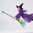 thumbnail image 1 of LED Witch Broom Stick Colorful Tulle Net Witch Light Up Accessory Party Prop Glowing Wizard Broom for Halloween Party Dress Up Stage Performance Home Decor, 1 of 3