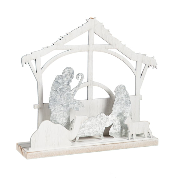 LED Wood and Metal Table Decor, Nativity
