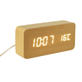 thumbnail image 1 of LED Wooden Digital Alarm Clock Table Clock Temperature Date Snooze USB Alarm Clock Watches, 1 of 5