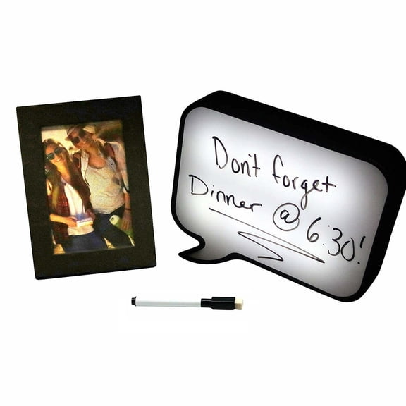 LED Word Bubble Memo Dry Erase Light Up Board and Picture Frame Gift Set