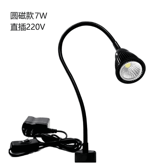 LED Work Bench Light, 7W Dimmable 4000K Neutral White Spotlight with Strong Clamp Base & Adjustable Gooseneck, Metal Body Task Light for Workshop