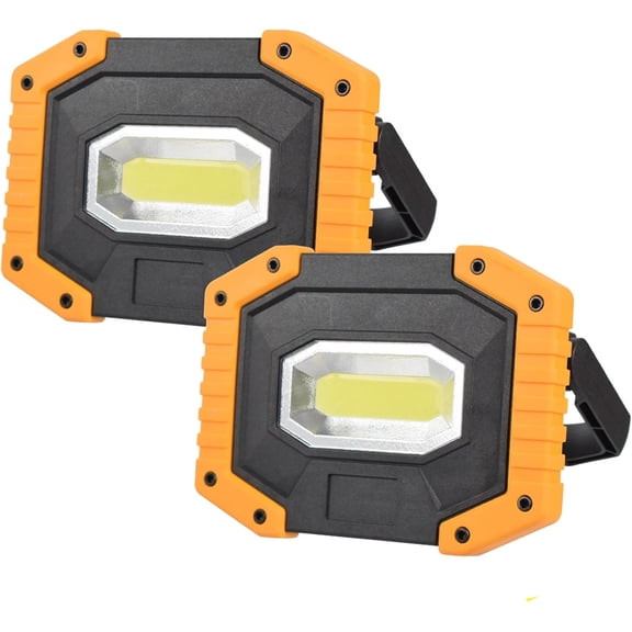 LED Work Light 2-Pack, 30W 1500LM Portable Rechargeable Flood Lights with Magnetic Base, 4200mAh Battery for Outdoor, Camping, Hiking, Emergency, Car Repairing, Job Site Lighting