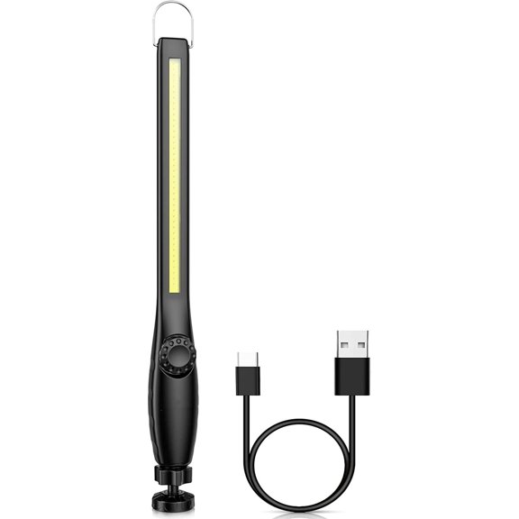 LED Work Light - 800Lumens Rechargeable COB Work Light with Power Capacity Indicator, Magnetic Base, 360°Swivel, USB Cable for Car Repair, Home, Outdoor Camping and Emergency 3200 mAh