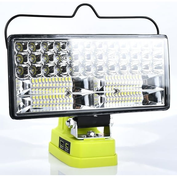 LED Work Light Compatible with Ryobi 18V Battery, 6500LM Cordless LED Work Light Rechargeable Jobsite Flashlight for Car Repair, Hiking, Camp, Garage, Emergency Lighting