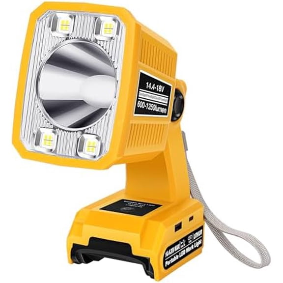 LED Work Light Flashlight Compatible with DeWalt 20V Battery, 18W 2000LM Portable Spotlight Light with 5V 2.1A USB Port for for Camping,Car Repairing,Emergency and Job SiteBatteries Not Included