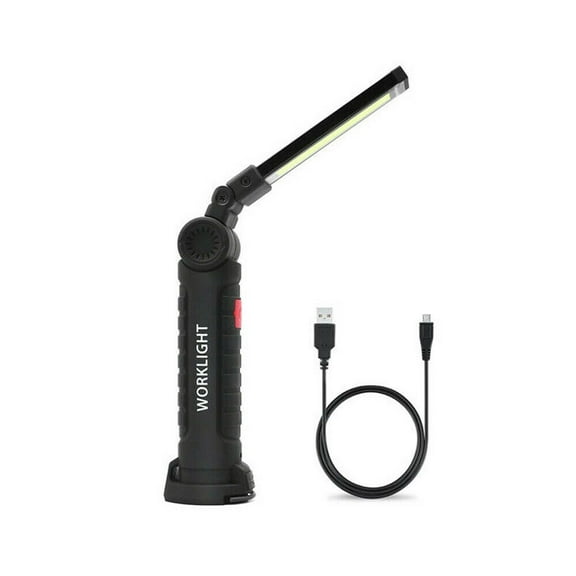 LED Work Light, GoldCherry Foldable Rechargeable Flashlight Portable Handheld Work Lamp with Magnetic Base & Swivel Hook & 4 Modes for Car Repair, Household and Emergency Use(Small)