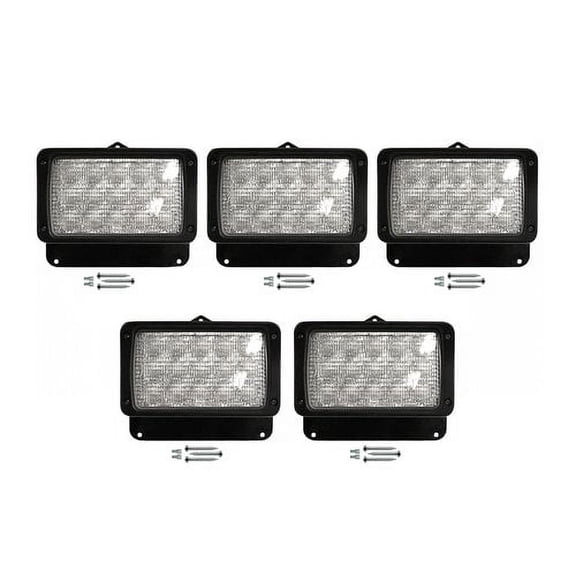 LED Work Light Kit 2 Outer 1 Center & 2 Middle Set of 5 Flood Beam fits Challenger 65D 75C 75D 85C 85D fits Caterpillar 1246832 1246833 1246834