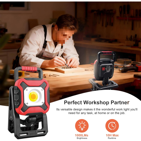 LED Work Light, Magnetic Job Site Lighting Battery Powered, Rechargeable Work Flood Lights for Workshop, Car Repair, DIY Crafts and Garage$$Tools & Hardware Other
