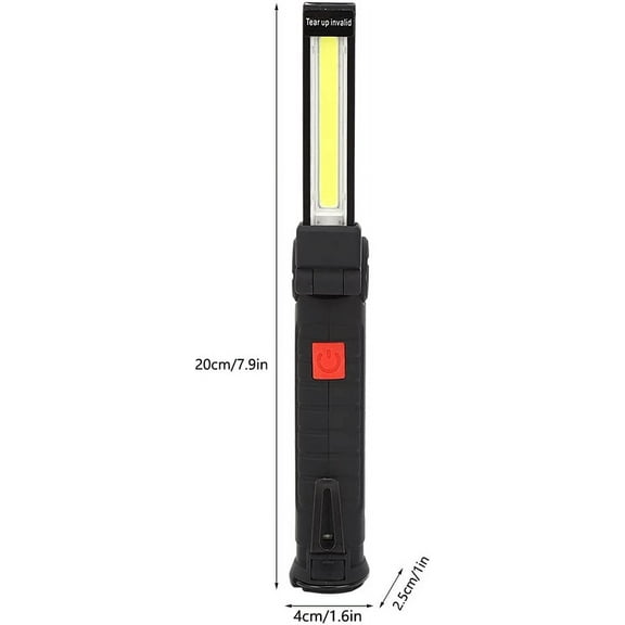 LED Work Light, Portable LED Flashlight Inspection Light with Magnet USB Rechargeable Working Lamp for Car Repair, Garage, Household, Grill Outdoor, Black