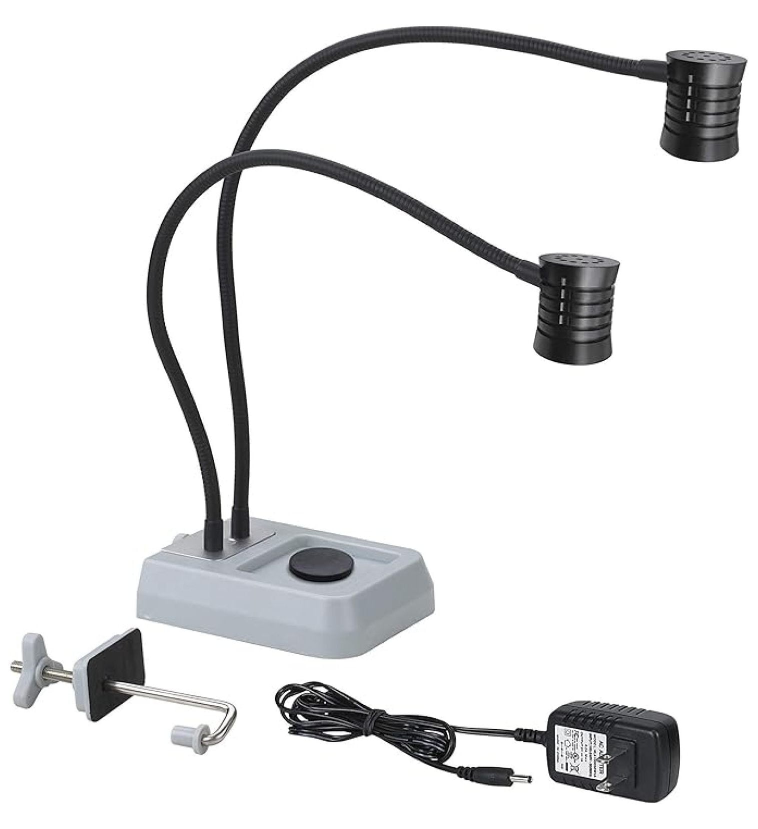 LED Work Light with Magnet Base - 440 Lumens Dual Head Flexible Lamp - 6W  3W per Light - Heavy Duty Workbench Lamp with Storage Tray - FTL230, image size:1515x1657
