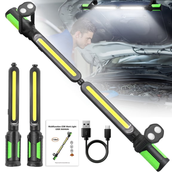 LED Work Light with Magnetic Base, Rechargeable Underhood Light for Car Repair, Black