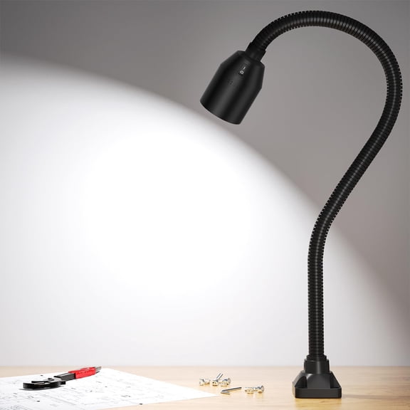 LED Work Lights, 450 Lumens COB Lamp Beads, Flexible Gooseneck Lights, Screw-Fixed Base Drill Lights