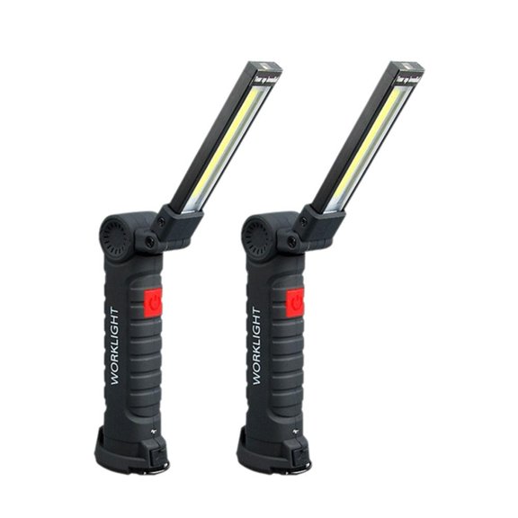 LED Work Lights, USB Rechargeable COB Light with Magnetic Base 360Rotate and 5 Modes, Versatile Folding Flashlight for for Car Repairing, Workshop, Household and Emergency Use