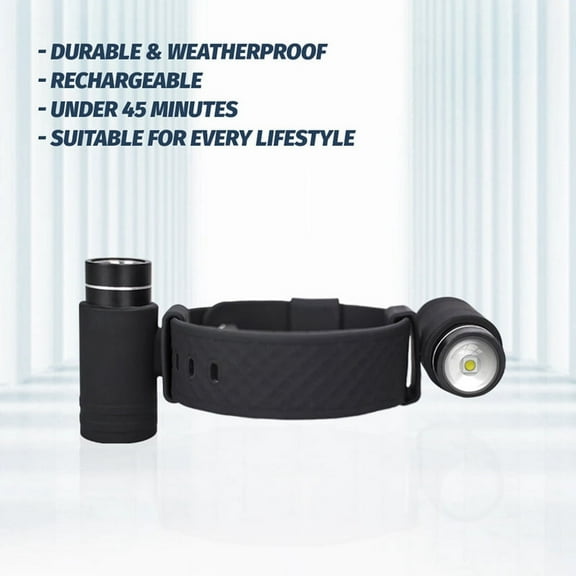LED Wrist Flashlight Torch USB Rechargeable Outdoor Camping Waterproof IP67 Lamp for Dog Walking Handy Camping