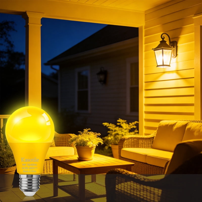 LED Yellow Light Bulb, 9W (80w Equivalent), A19 E26 AC85-265V, LED ...