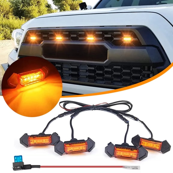 LED Yellow Light - Professional IP67 Waterproof Dual Row Super Bright Off Road Light Driving Light, Stylish Design Black Shell Amber Lightfor Truck Pickup Jeep ATV UTV SUV