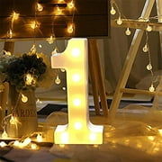 LED Zahlen Lampe Nummer Beleuchtete Ziffern 0 bis 9,Led dekoration für Geburtstag Party Hochzeit & Urlaub Haus Bar (6),1