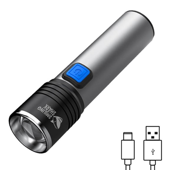 LED Zoomable Flashlight 1600 Lumens Mini Bright Light Rechargeable Torch GXV I2K2