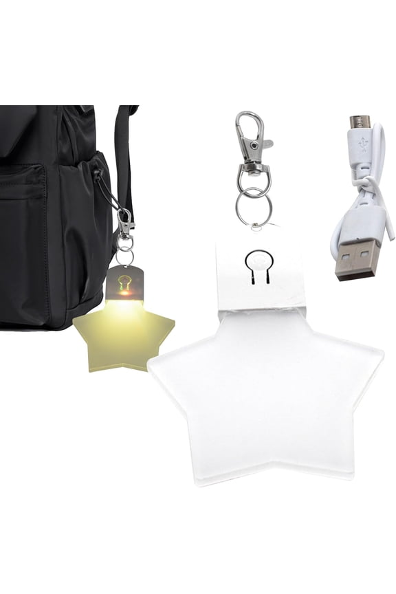 LED acrylic star light keychain rechargeable portable hanging lamp backpack pendant night lighting small night light