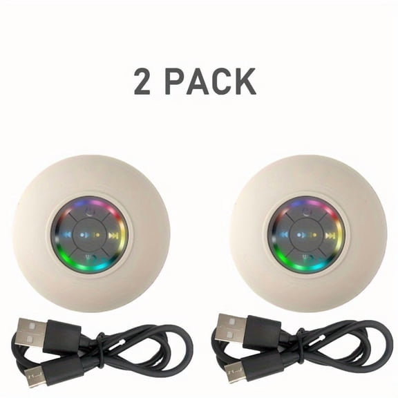 LED bathroom sound wireless speaker USB charging 400mAh button control comes with large suction cups