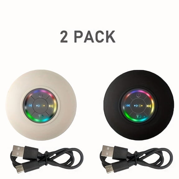 LED bathroom sound wireless speaker USB charging 400mAh button control comes with large suction cups