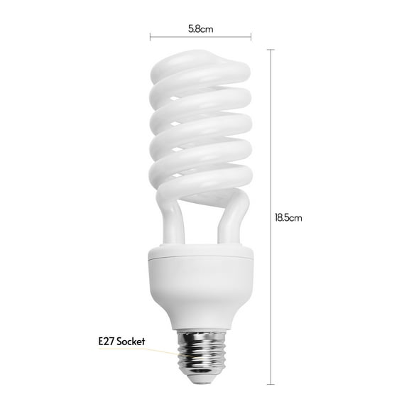LED bulb,Spiral Fluorescent 45w E27 Socket Studio 5500k E27 Socket Video Eryue Fluorescent Spiral Dsfen