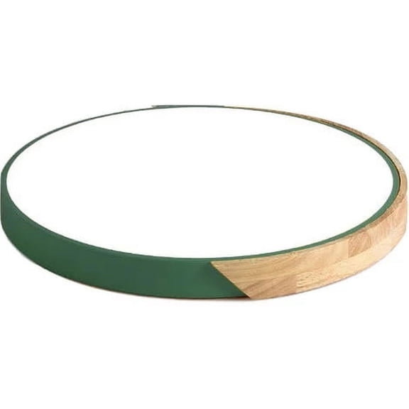 LED ceiling light, 18W 3 color temperature, wooden bedroom ceiling light, circular modern ceiling light for kitchen, living room, corridor, green