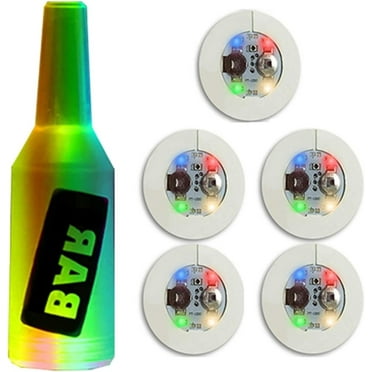 LED coaster 5pcs LED Bar Coasters LED Bottle Lights Cup Holder Lights for Wine Liquor Bottles Bottle Sparkler Champagne Party Bar