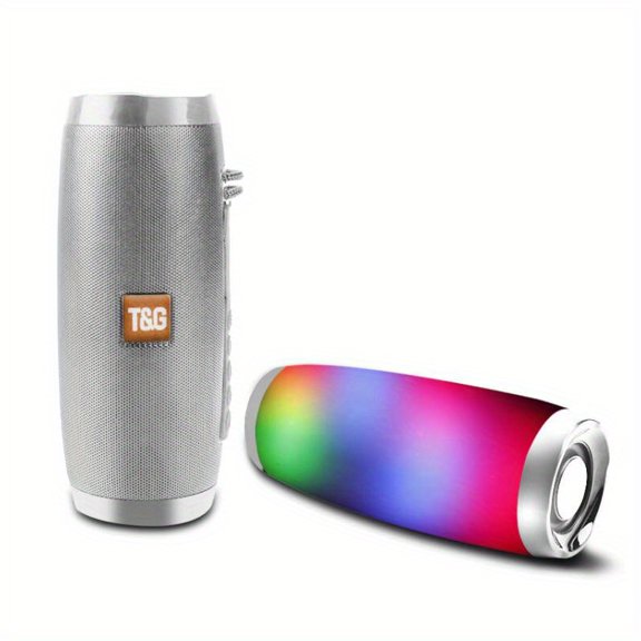 LED color light flashing wireless speaker with subwoofer, 3D surround sound, USB charging, built-in microphone, portable outdoor speaker, 5.0 channel configuration, lithium battery, not waterproof, ≤