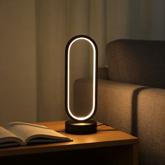 LED creative minimalist circular table lamp, Nordic modern bedroom bedside lamp, innovative European table lamp, study light