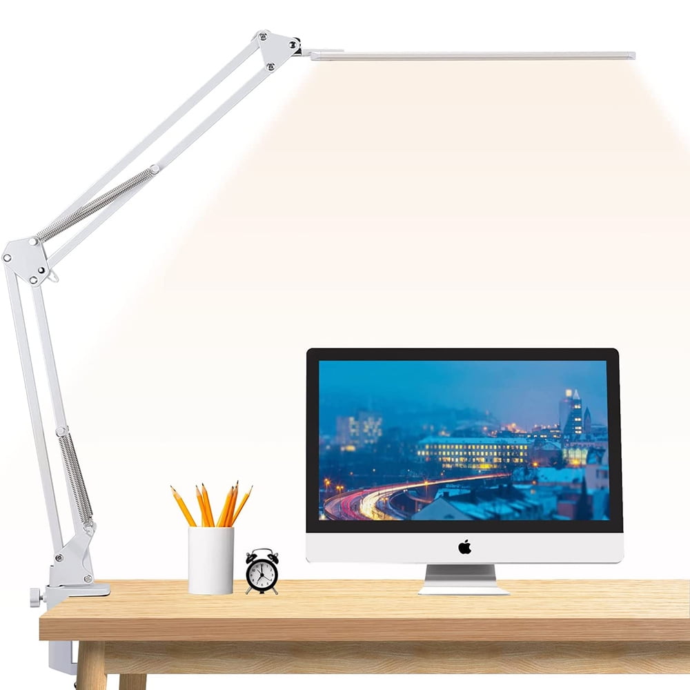 LED desk lamp, dimmable, clampable architect lamp with swivel arm