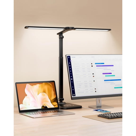 LED for Office Home, Height Adjustable Architect Desk Light with USB Adapter, Stepless Dimming Light for Reading, Study, Workbench